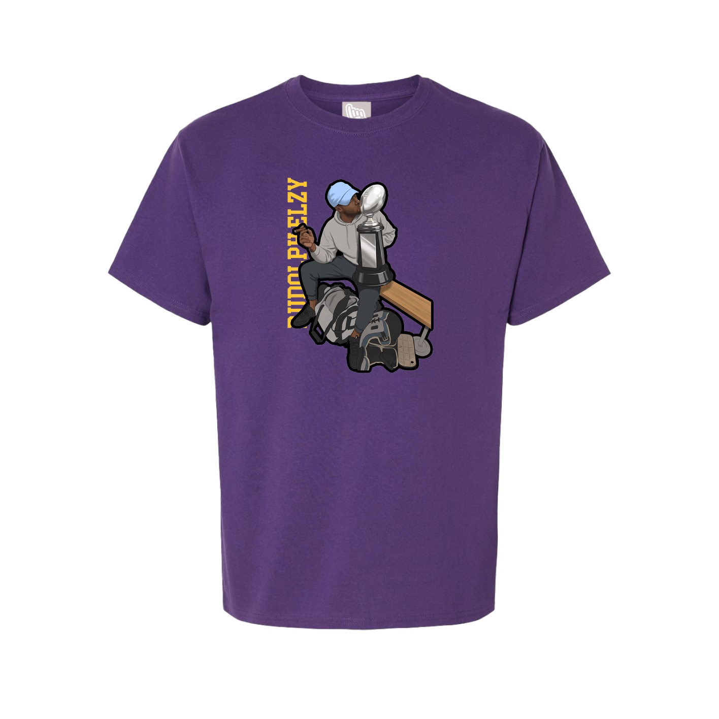 Youth Tee — Name Vertical in Purple