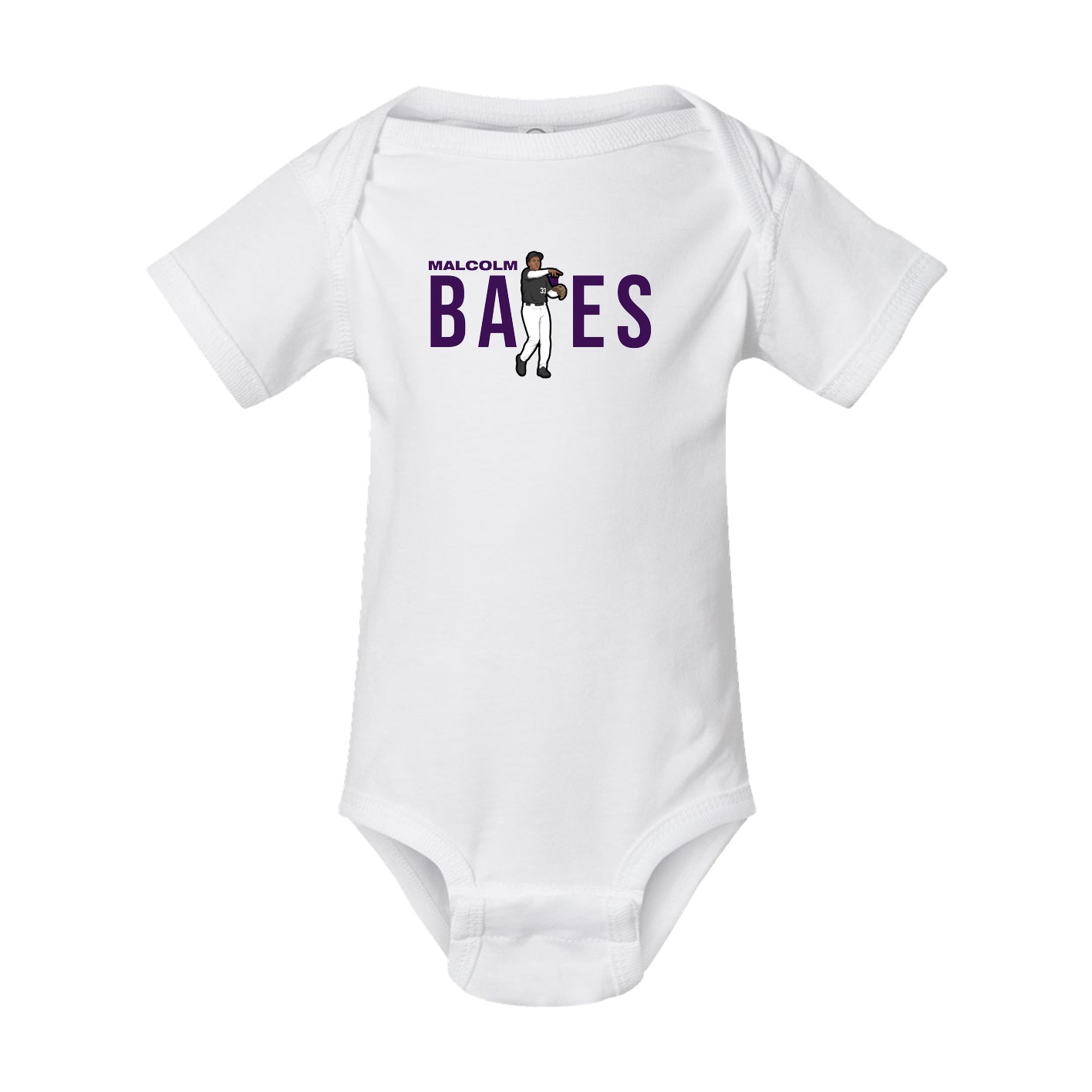 Baby Onesie — Player Name in White