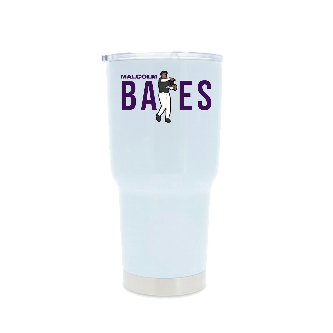 30oz Stainless Steel Tumbler — Player Name in White