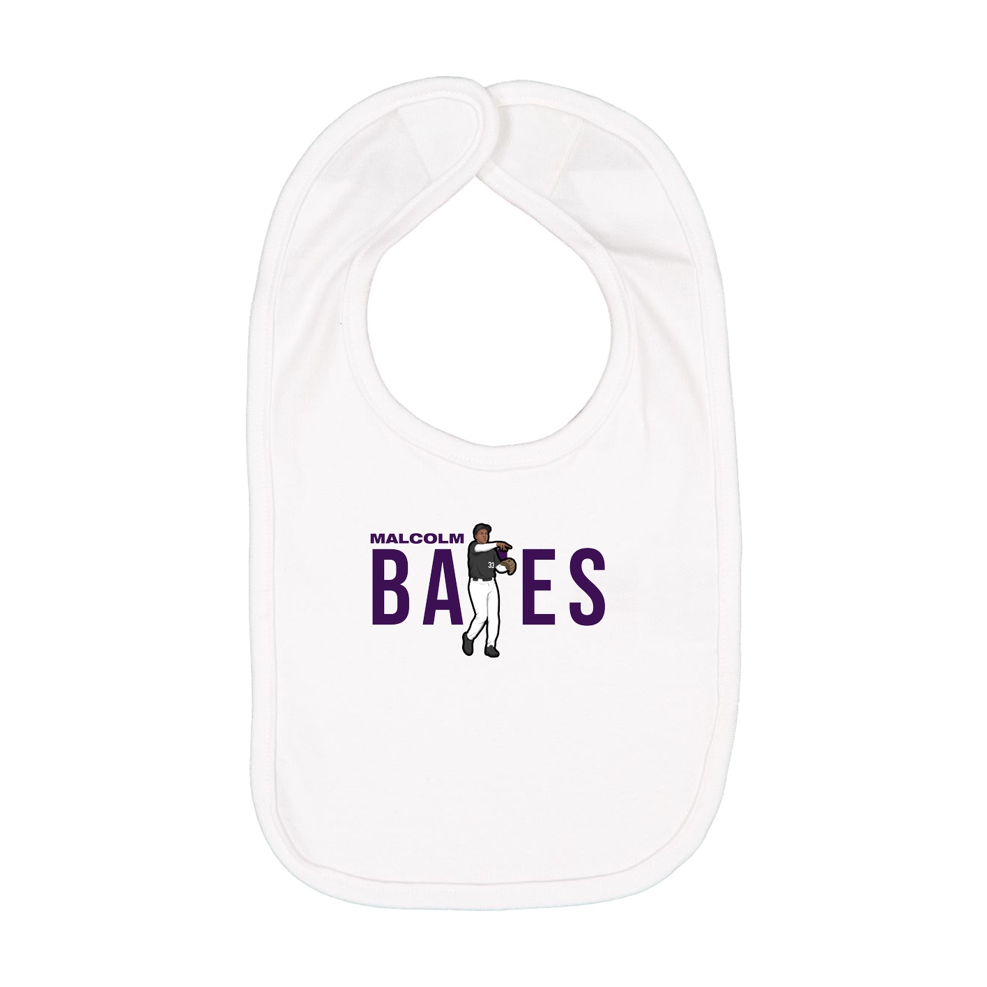 Infant Bib — Player Name in White