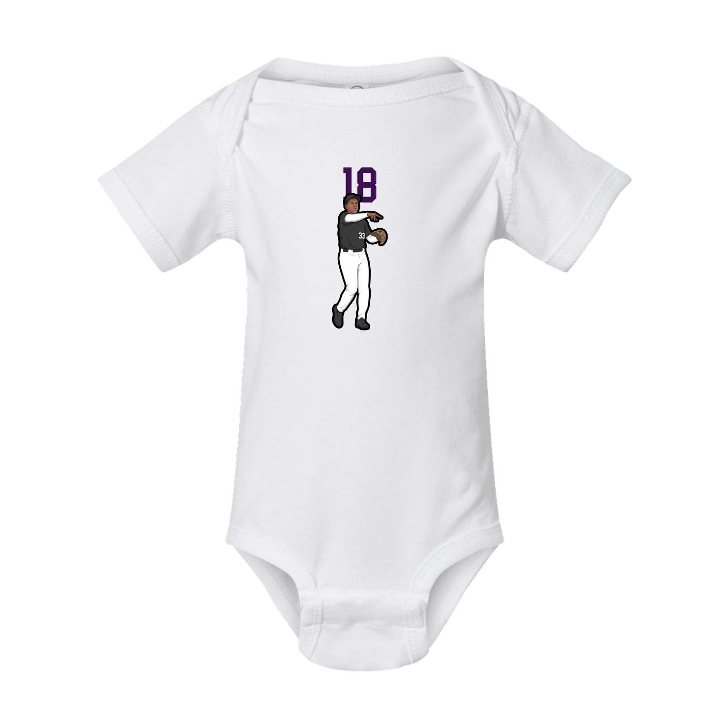 Baby Onesie — Number Top in White