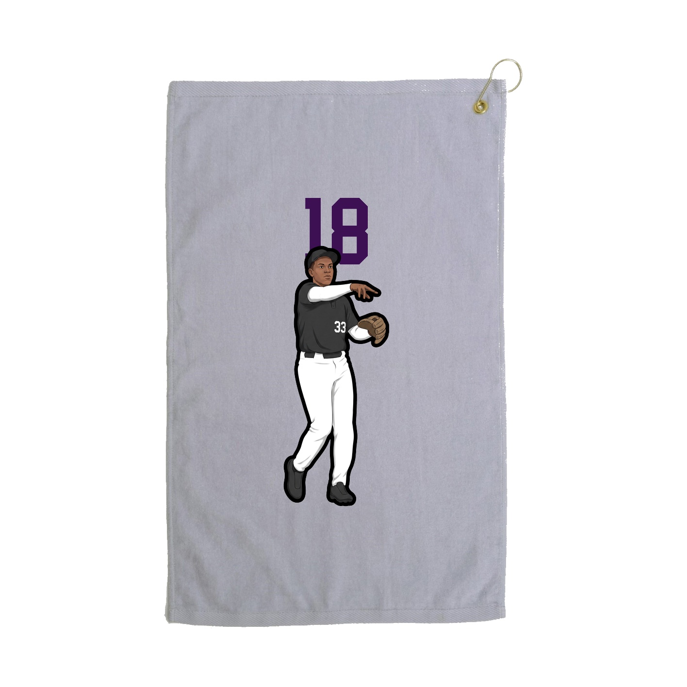Golf Towel — Number Top in Grey