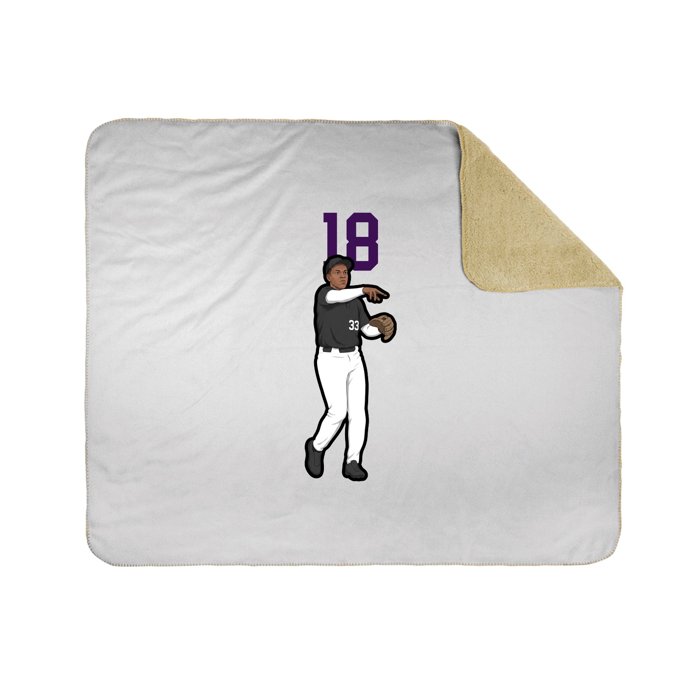 Throw Blanket — Number Top in White