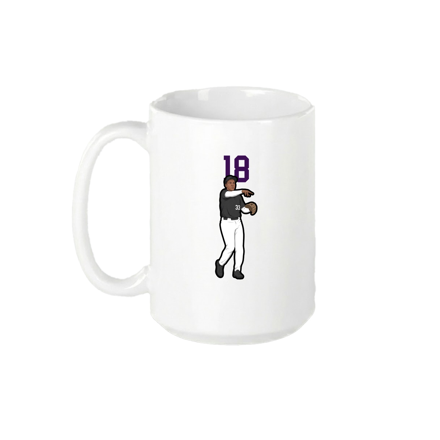 15oz Coffee Mug — Number Top in White