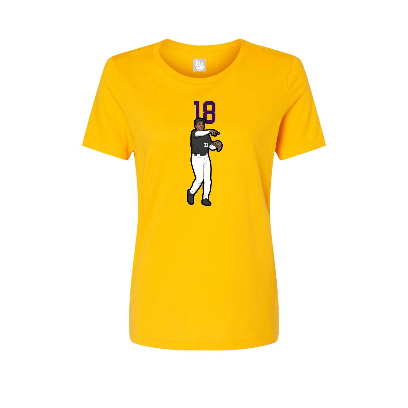 Womens Tee — Number Top in Gold