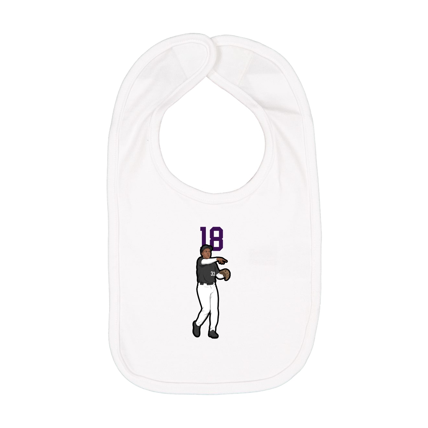Infant Bib — Number Top in White