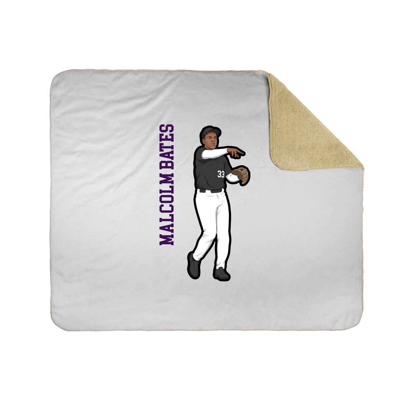 Throw Blanket — Name Vertical in White