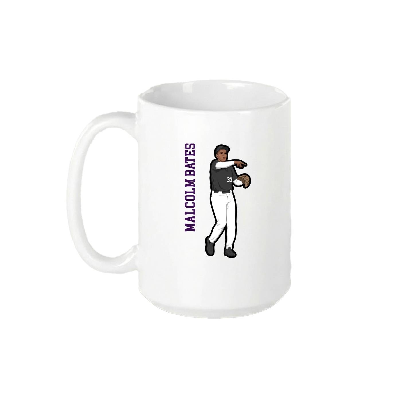 15oz Coffee Mug — Name Vertical in White