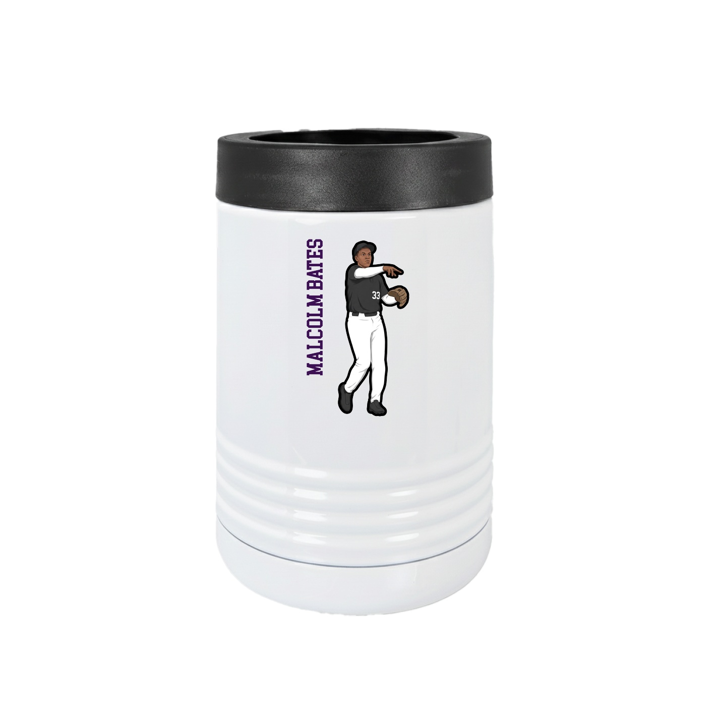 Beverage Holder — Name Vertical in White