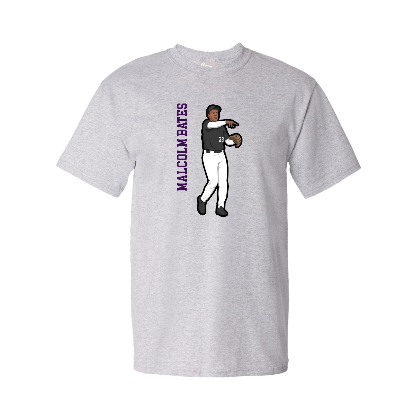 Tee — Name Vertical in Grey