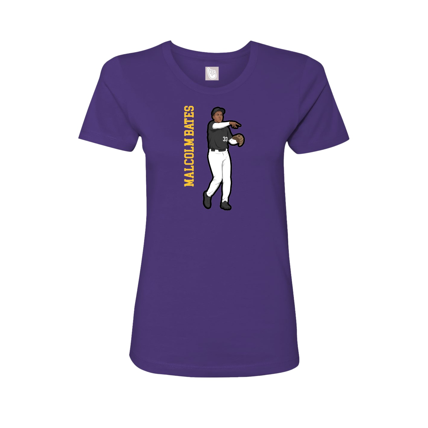 Womens Tee — Name Vertical in Purple