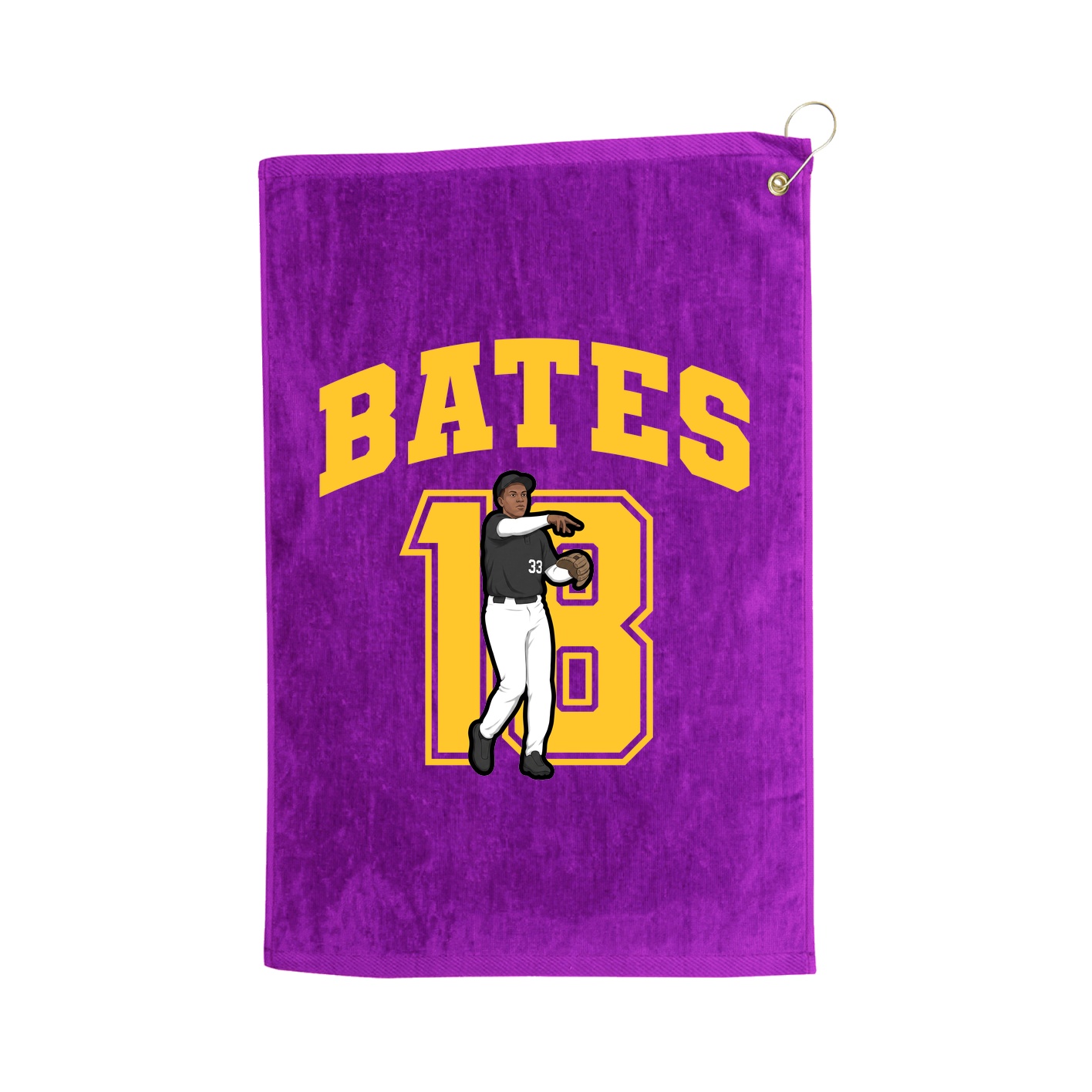 Golf Towel — Number in Purple
