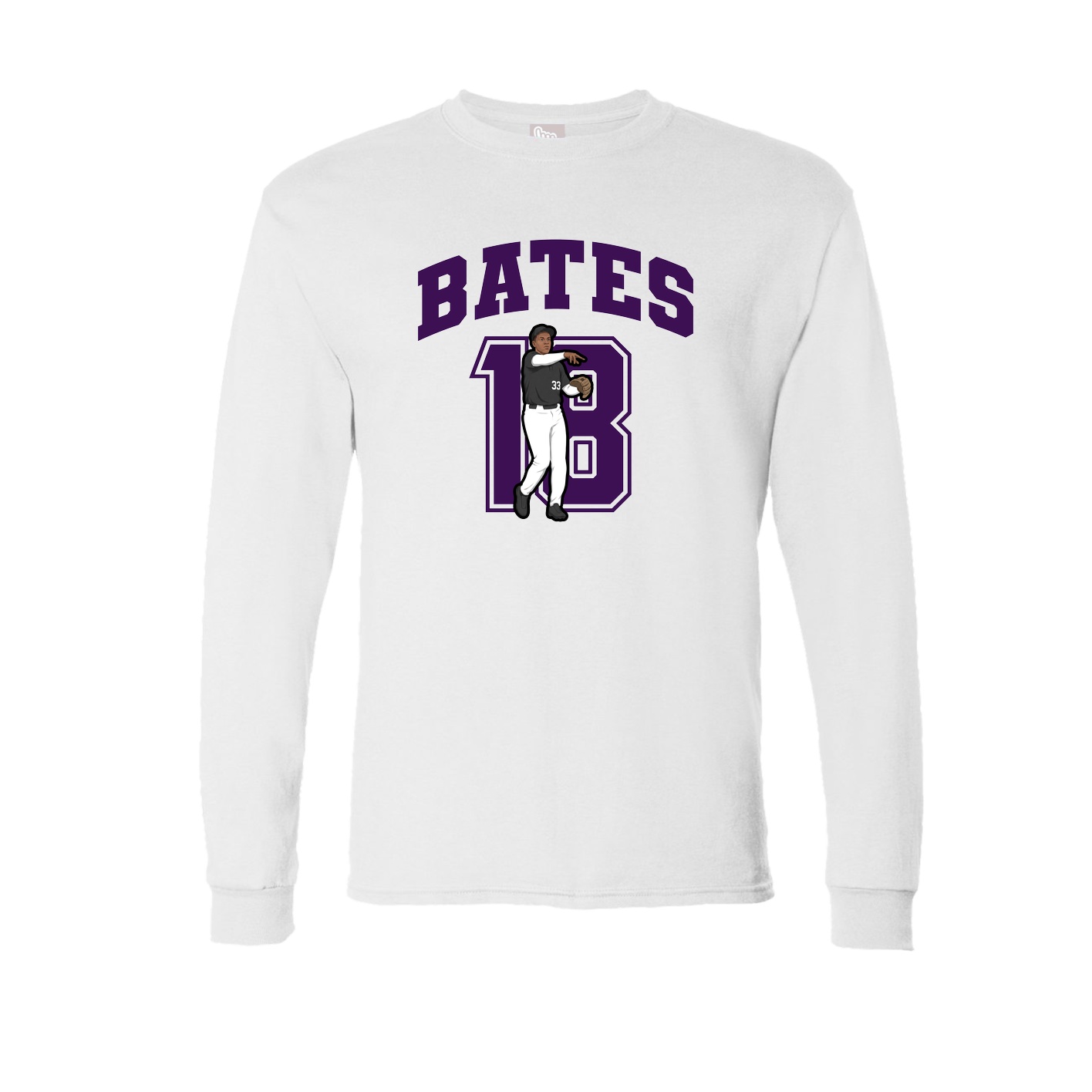 Long Sleeve Tee — Number in White