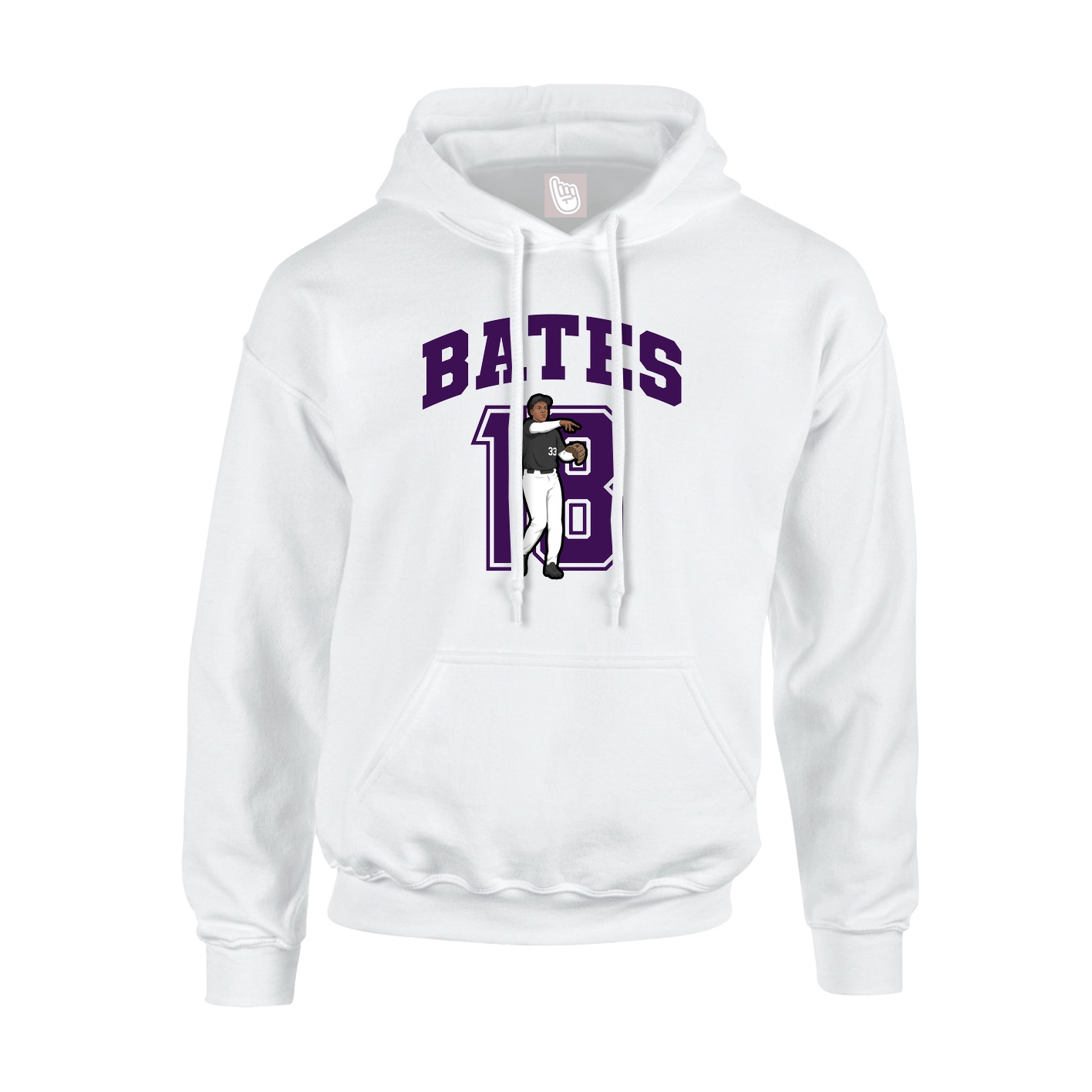 Hoodie — Number in White