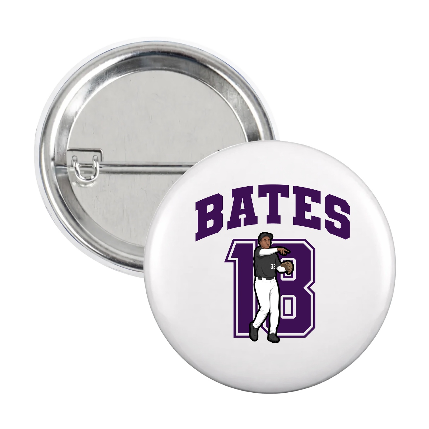 Game Day Button — Number in White