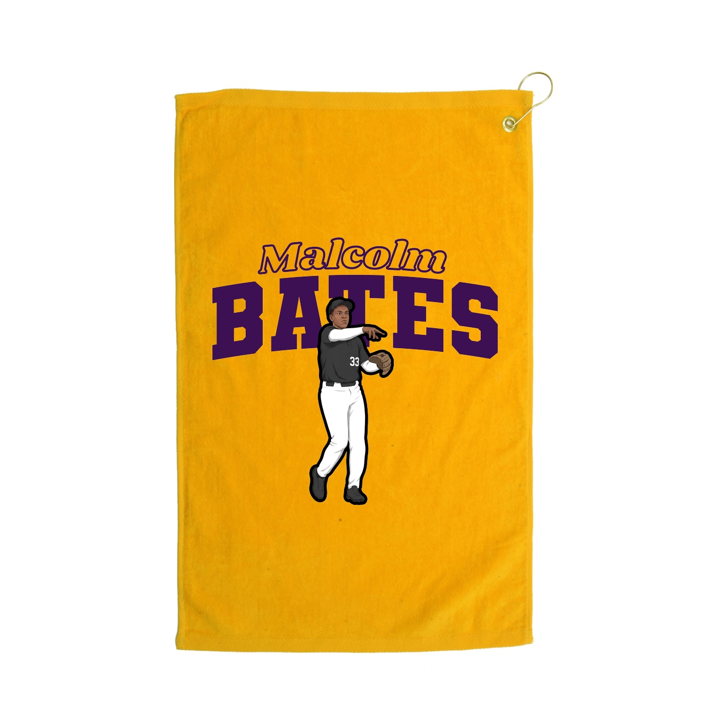 Golf Towel — Name Arch in Gold