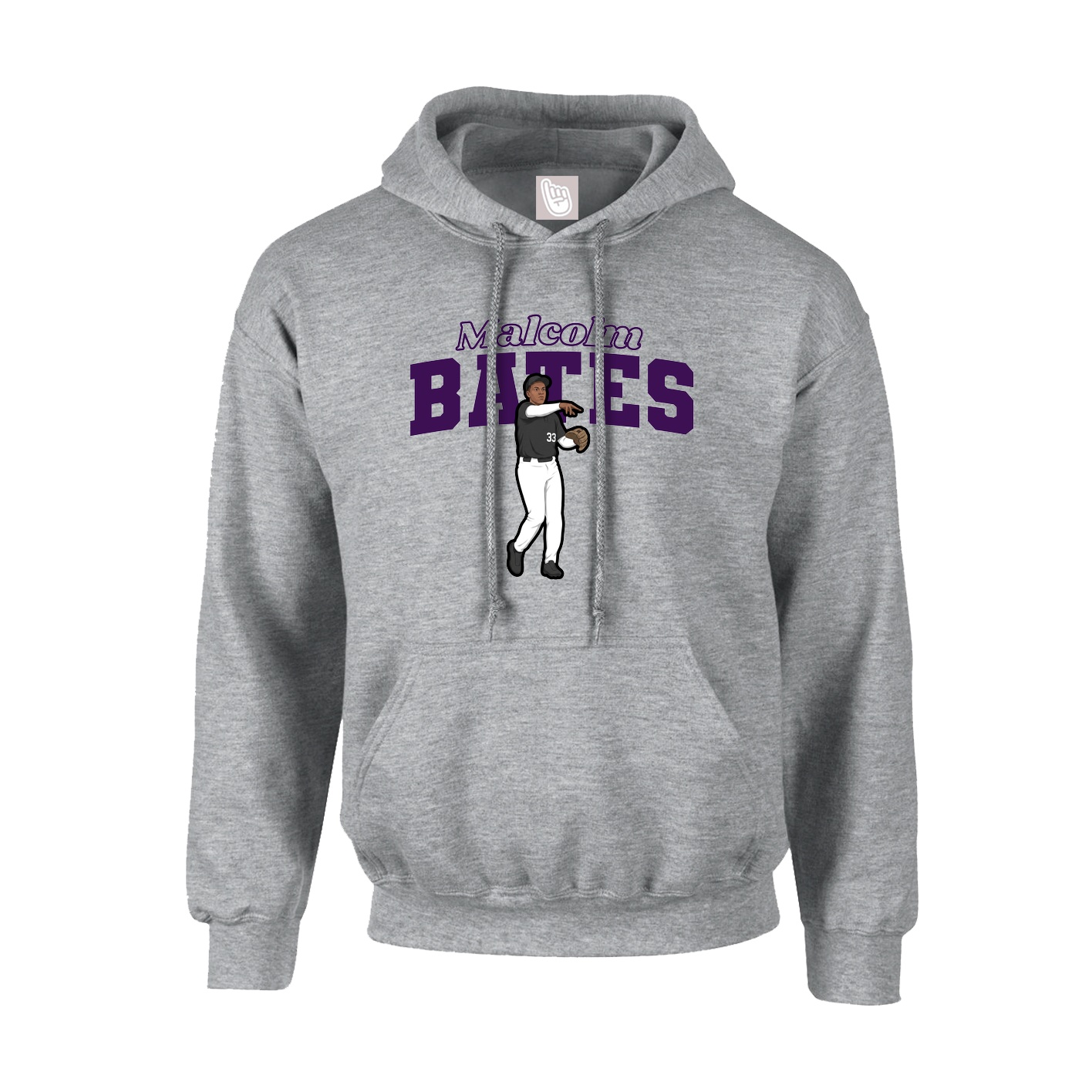 Youth Hoodie — Name Arch in Grey