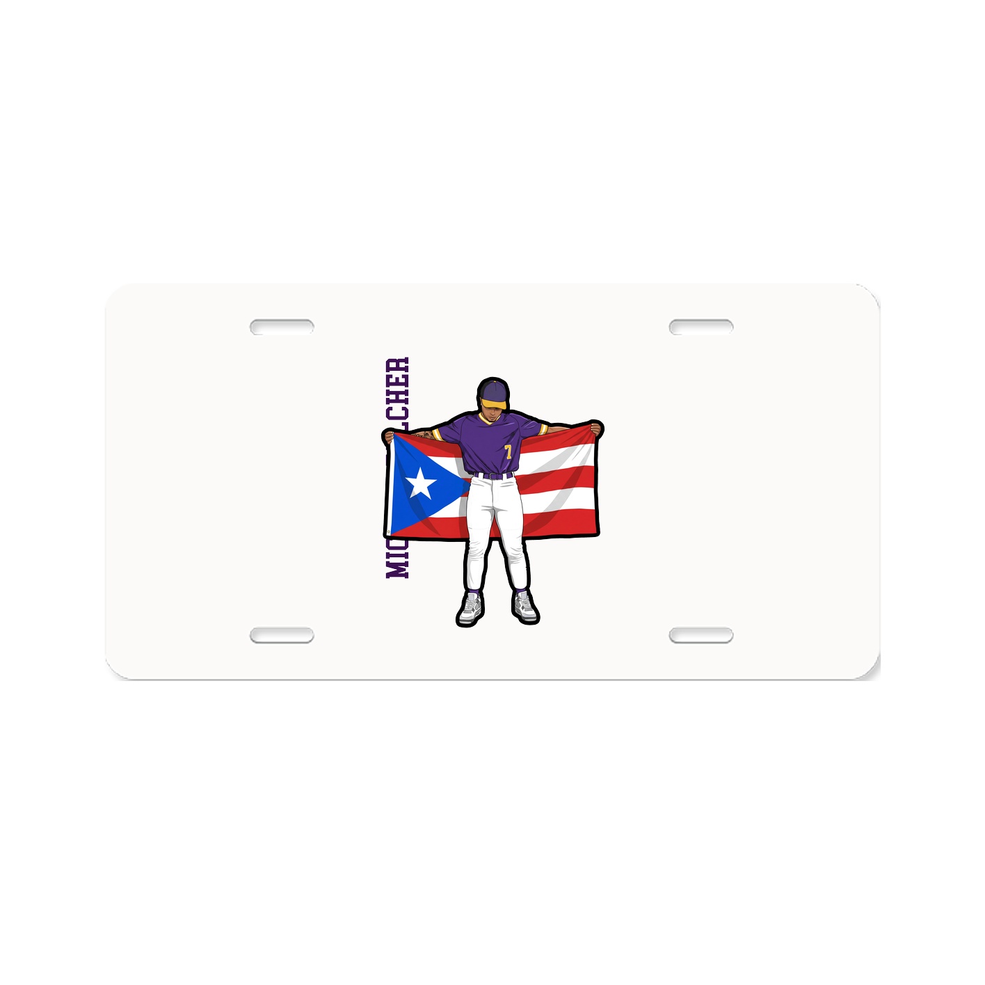 License Plate — Name Vertical in Classic
