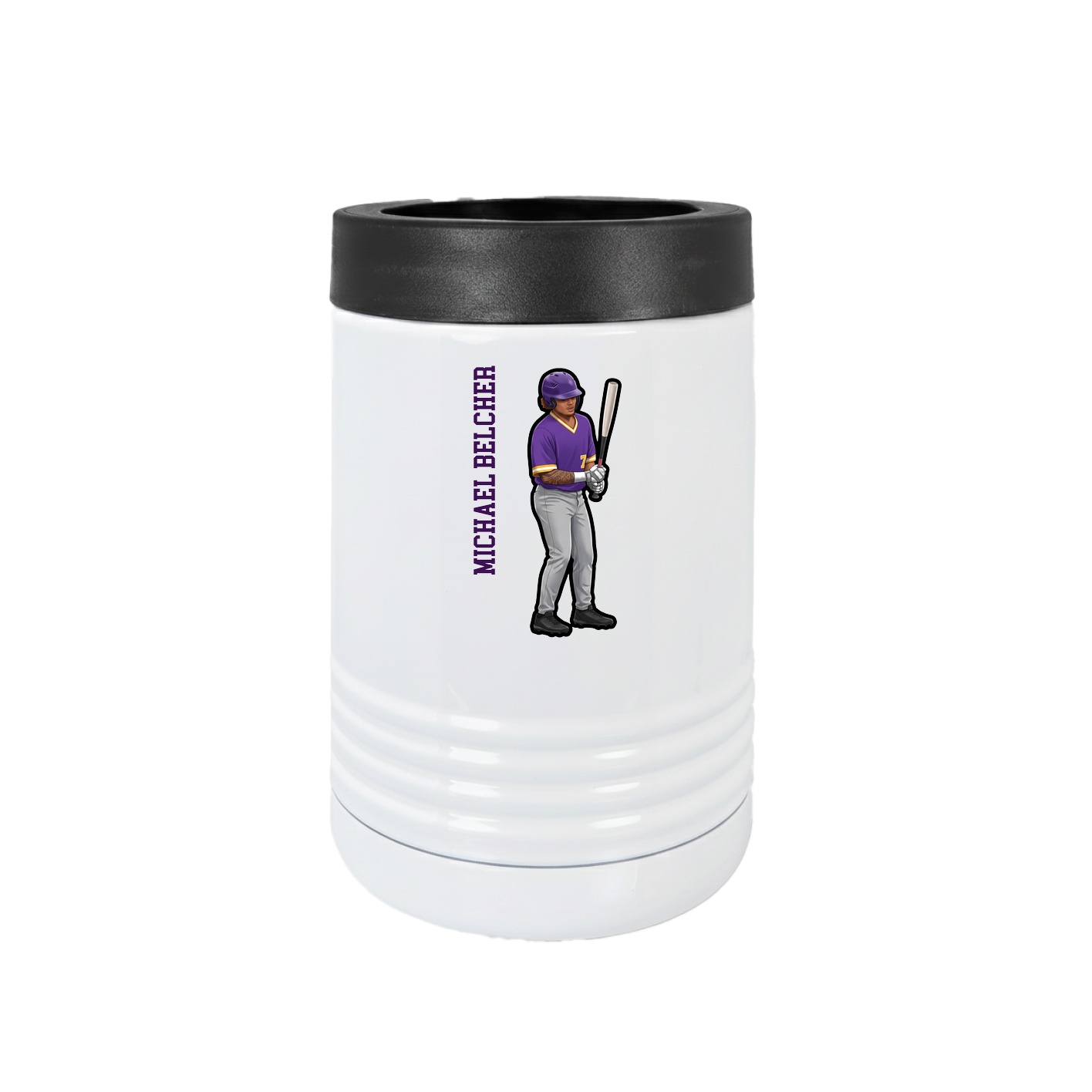 Beverage Holder — Name Vertical in White
