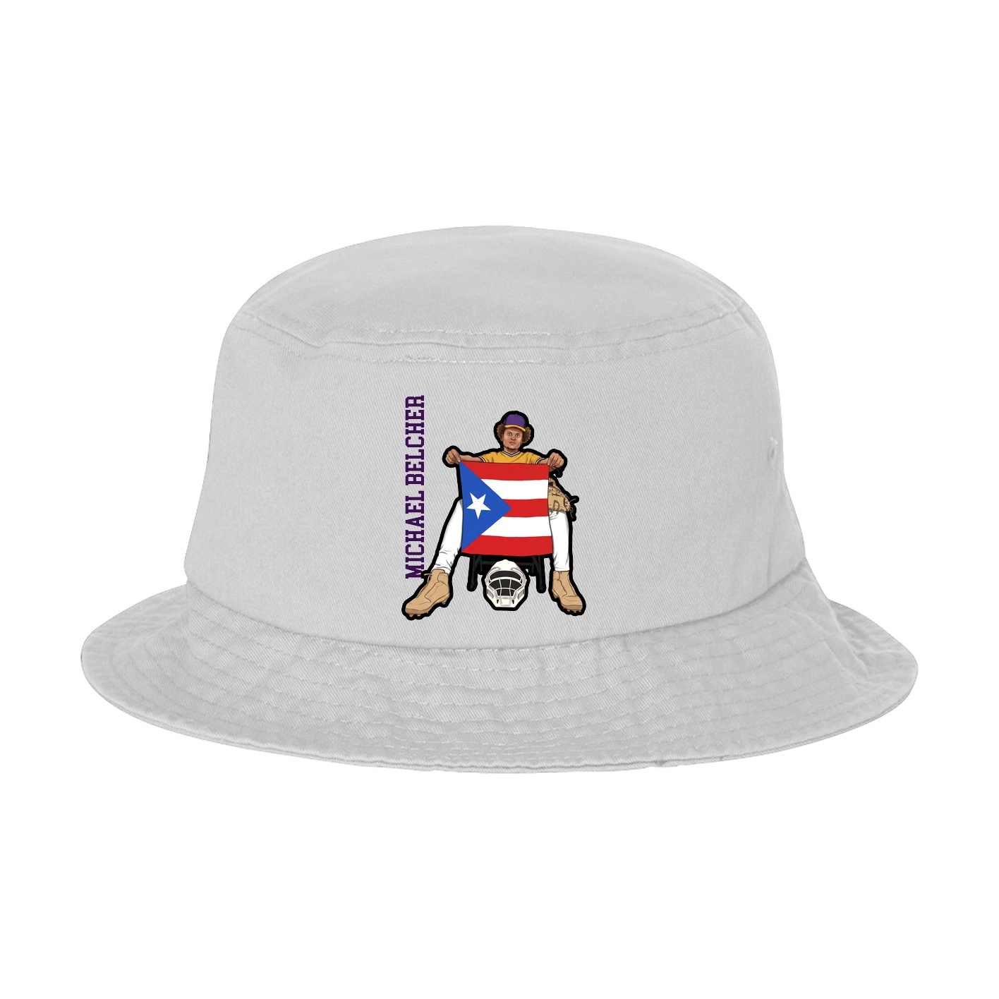 Bucket Cap — Name Vertical in White
