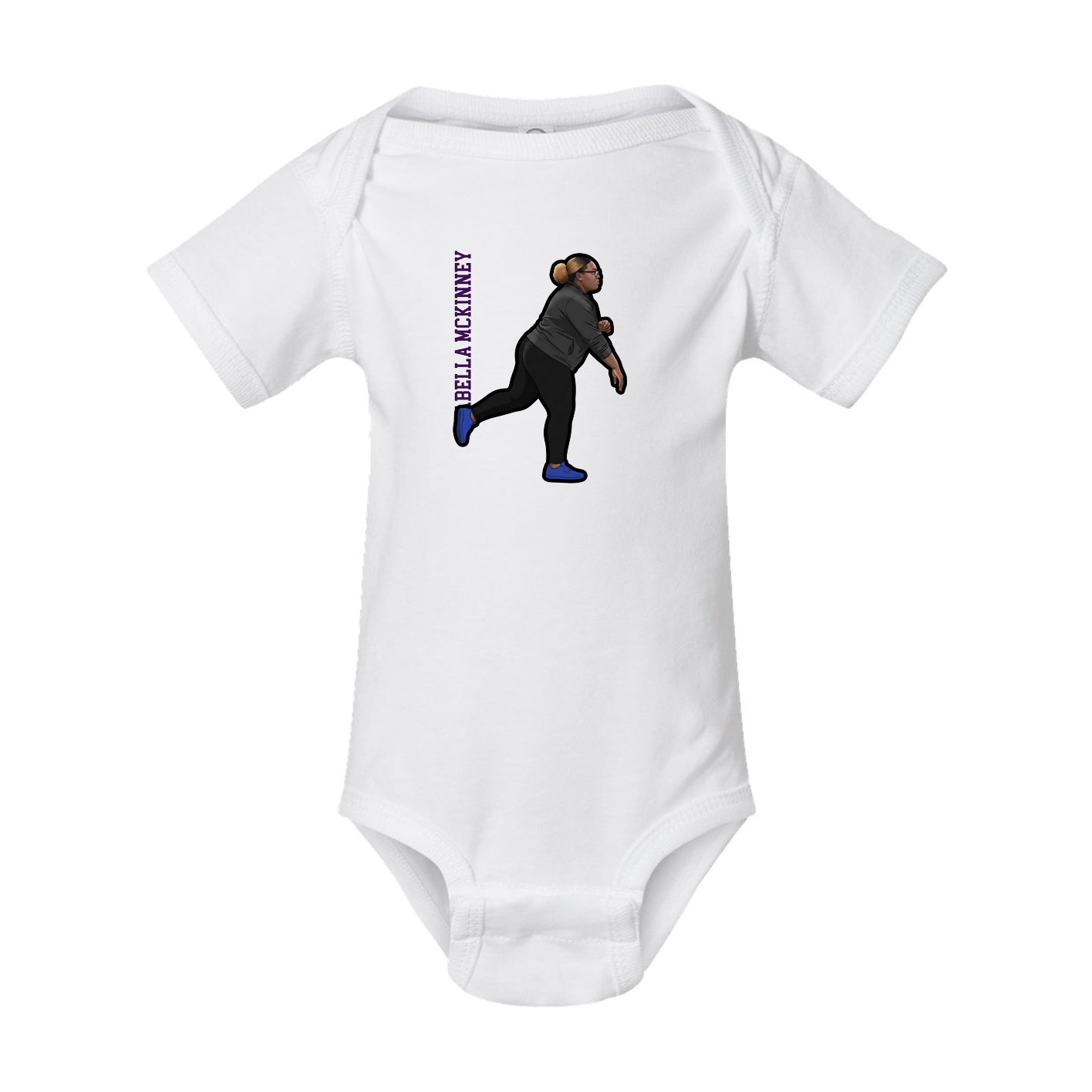 Baby Onesie — Name Vertical in White