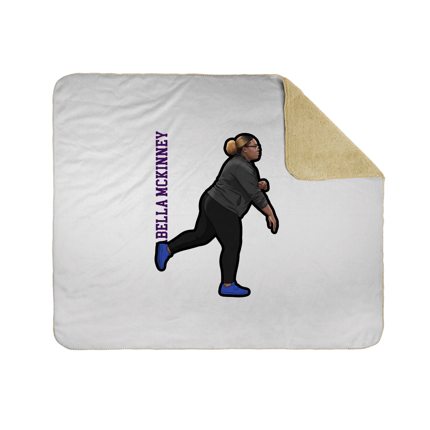 Throw Blanket — Name Vertical in White