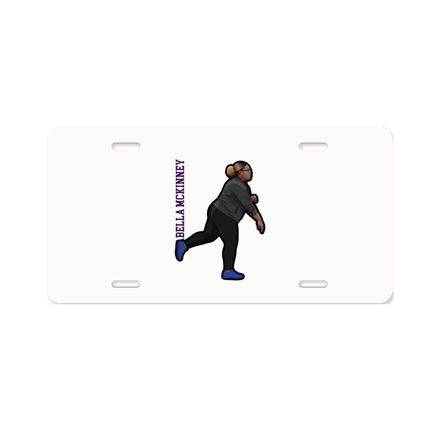 License Plate — Name Vertical in Classic