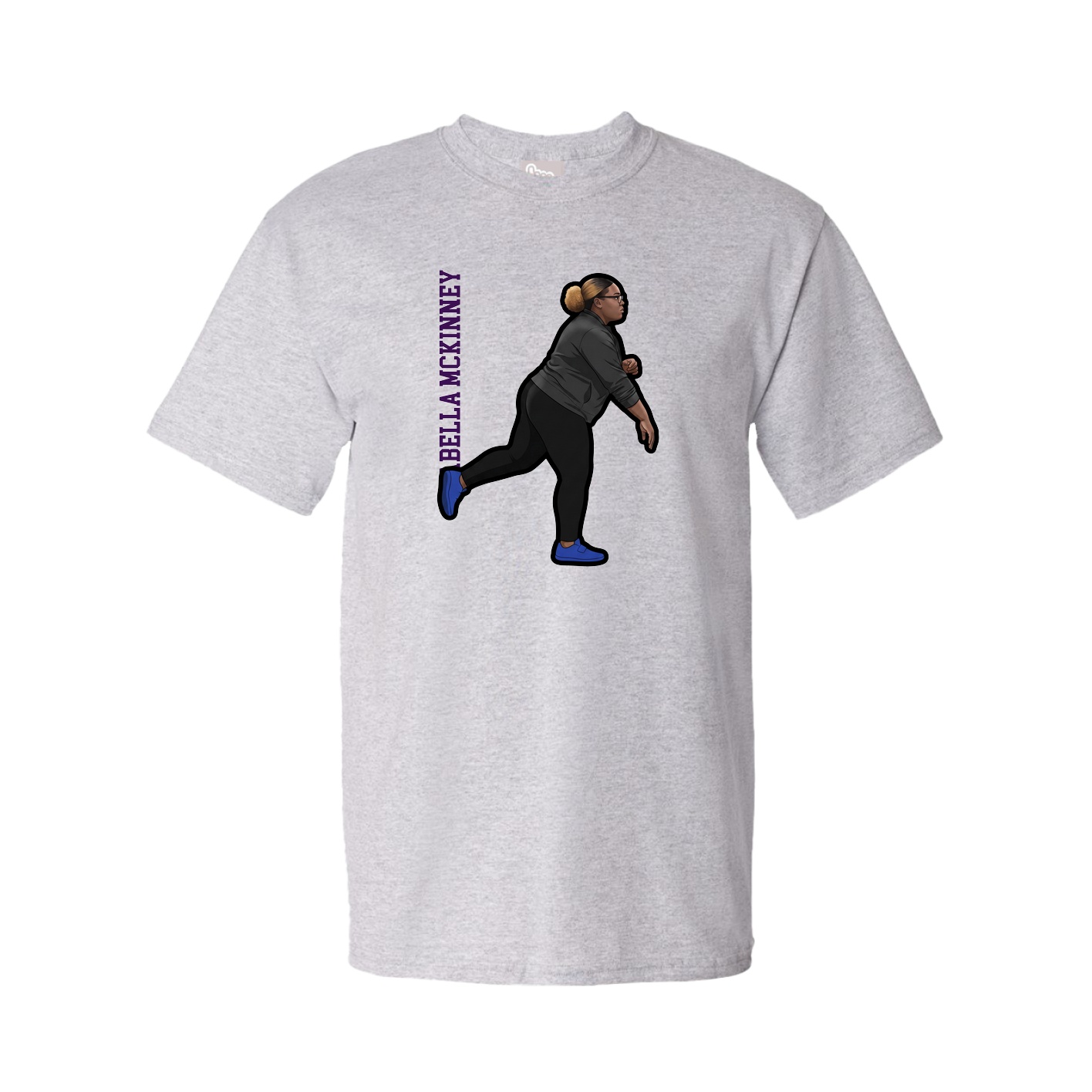 Youth Tee — Name Vertical in Grey