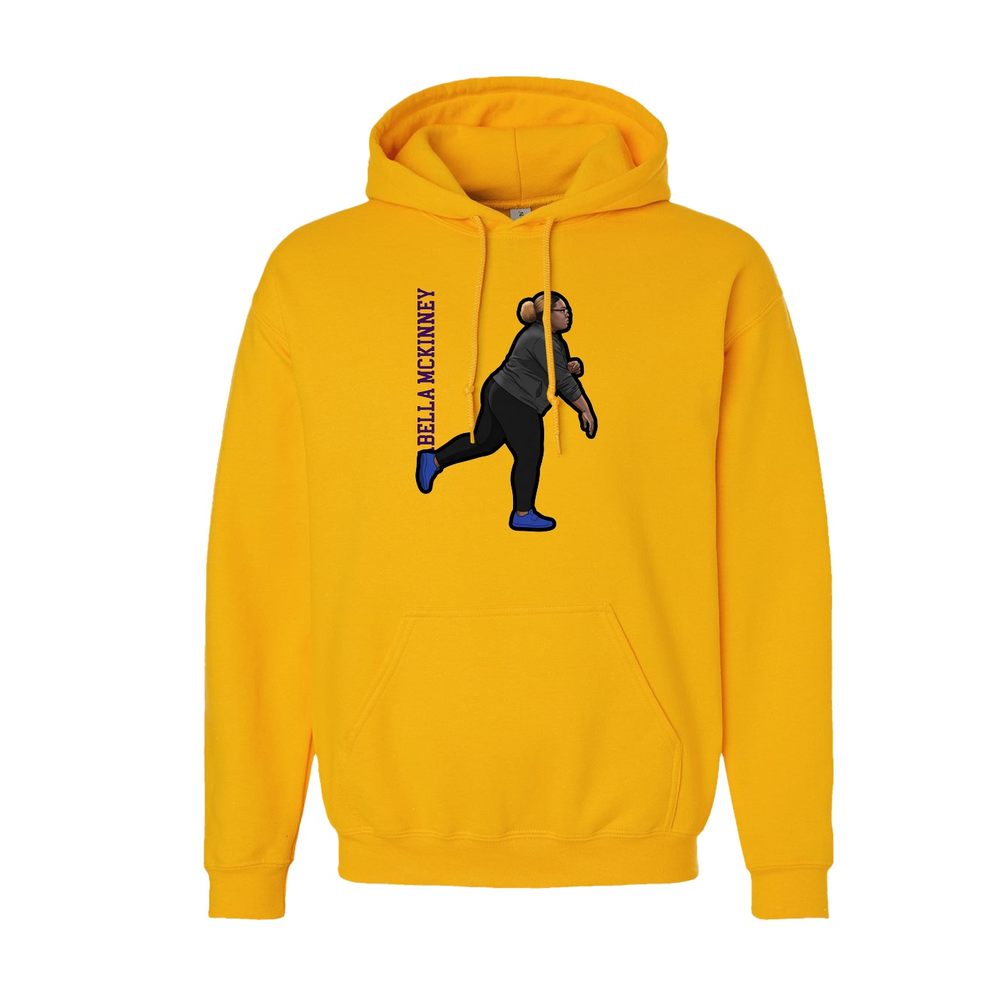 Hoodie — Name Vertical in Gold