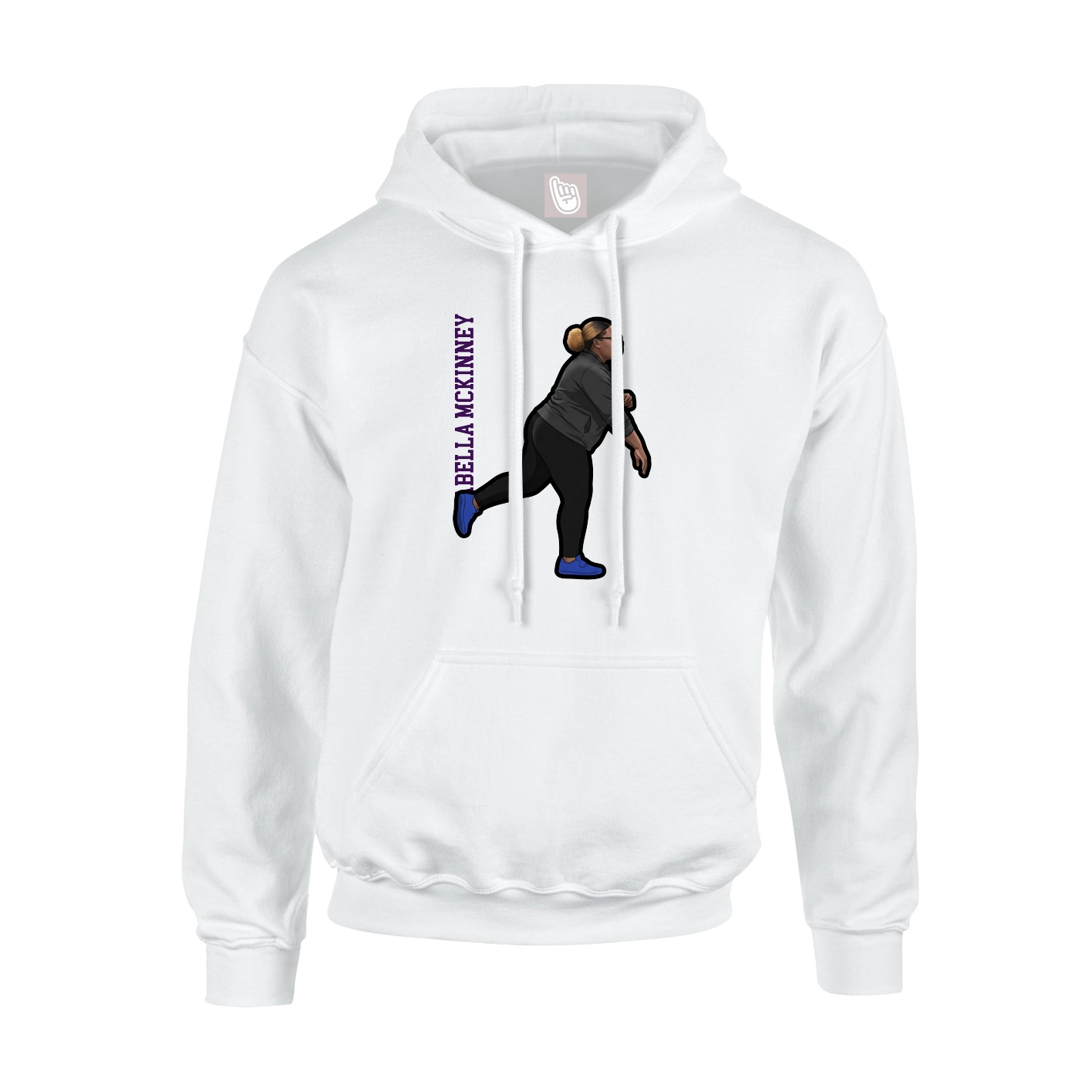 Youth Hoodie — Name Vertical in White