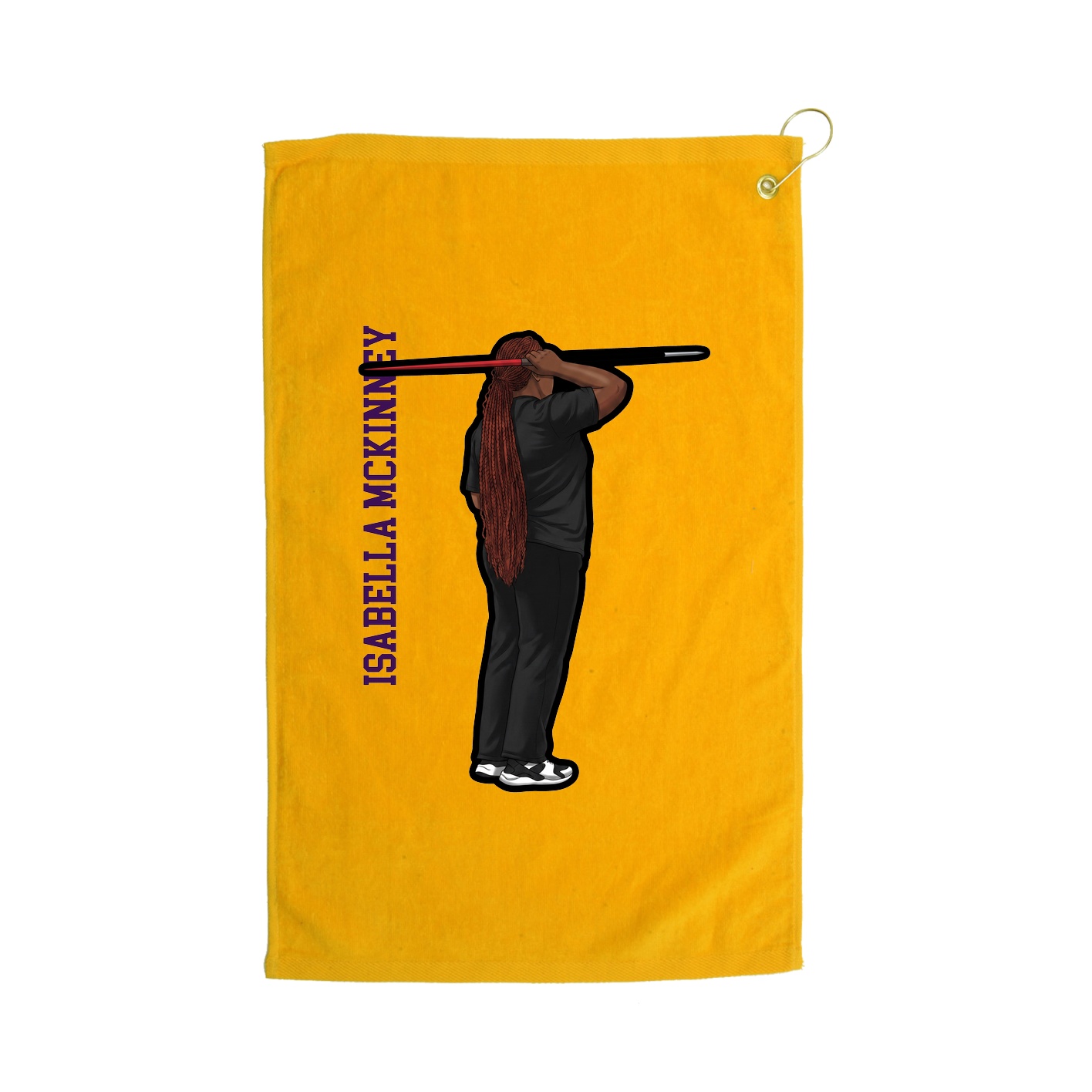 Golf Towel — Name Vertical in Gold