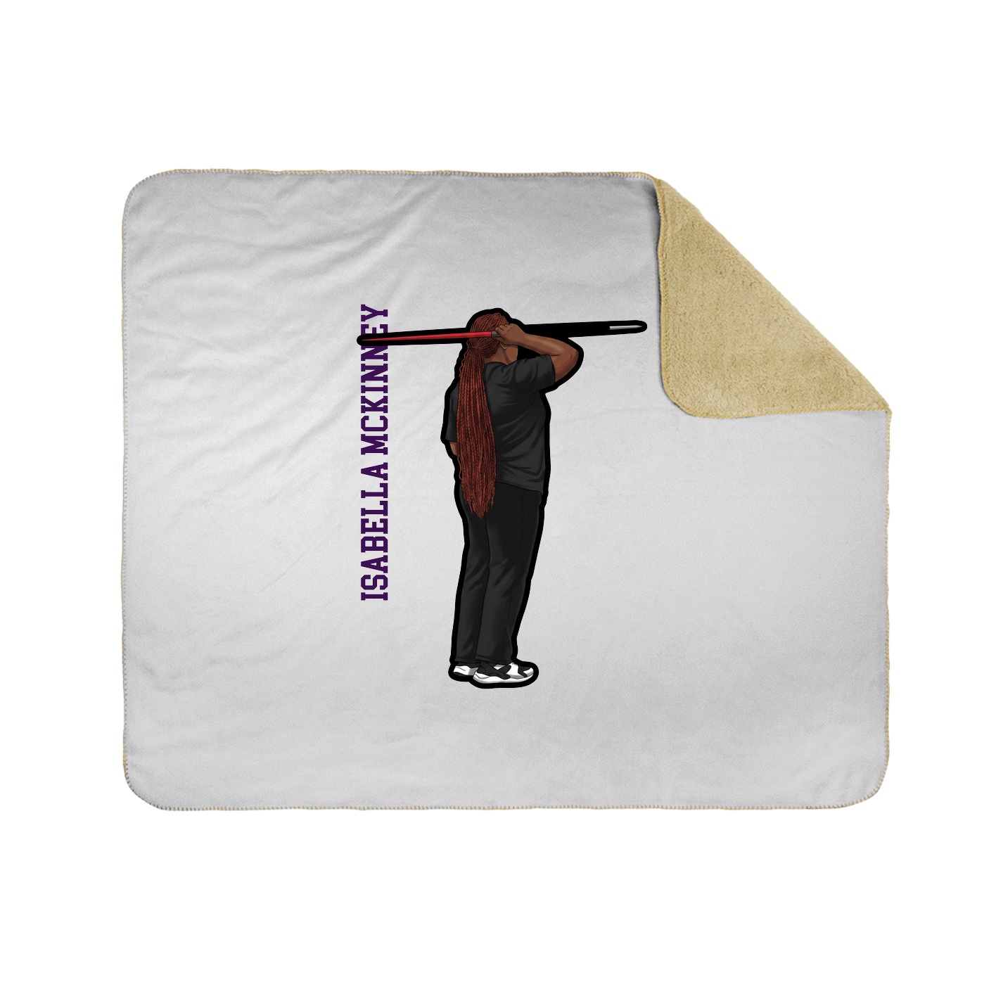 Throw Blanket — Name Vertical in White