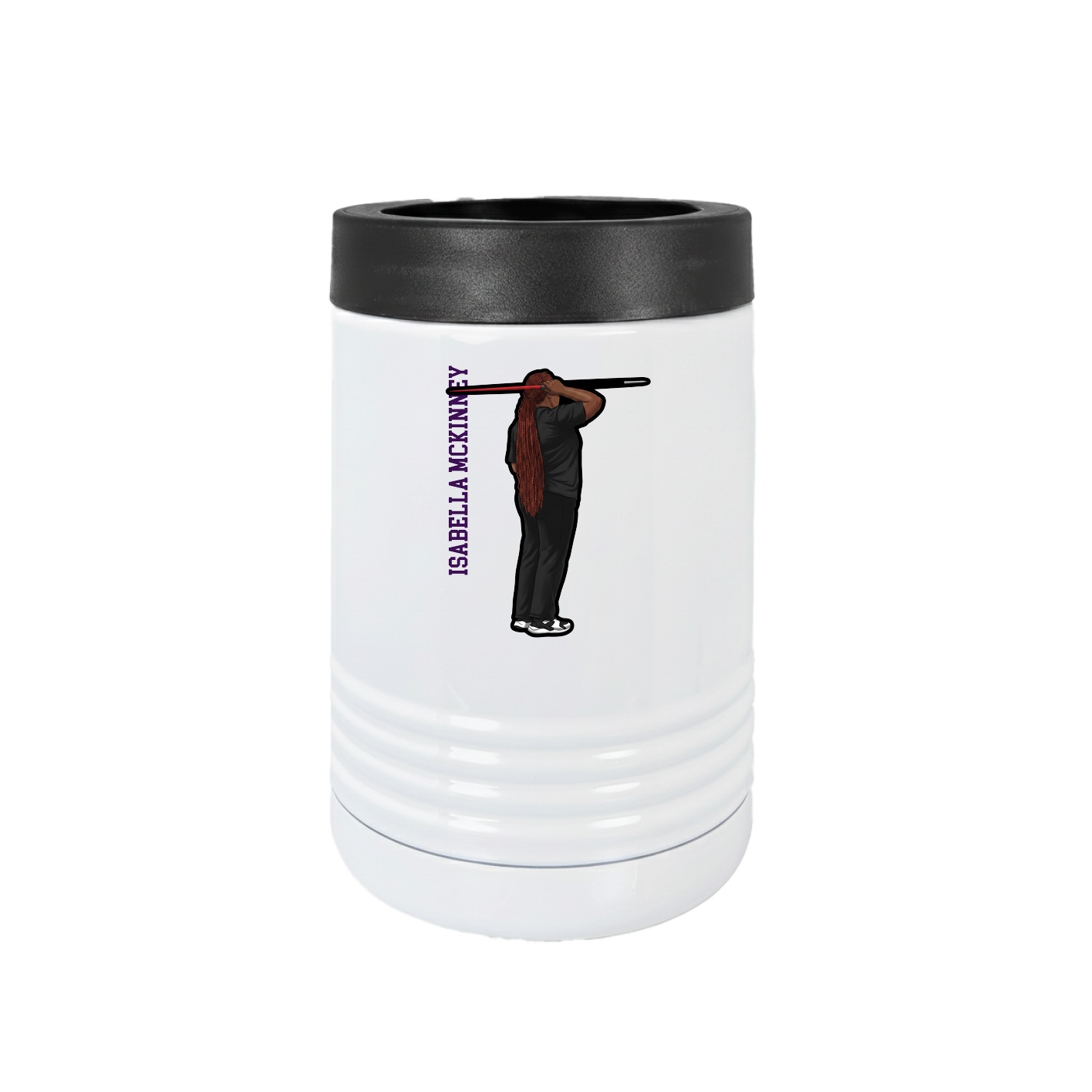 Beverage Holder — Name Vertical in White