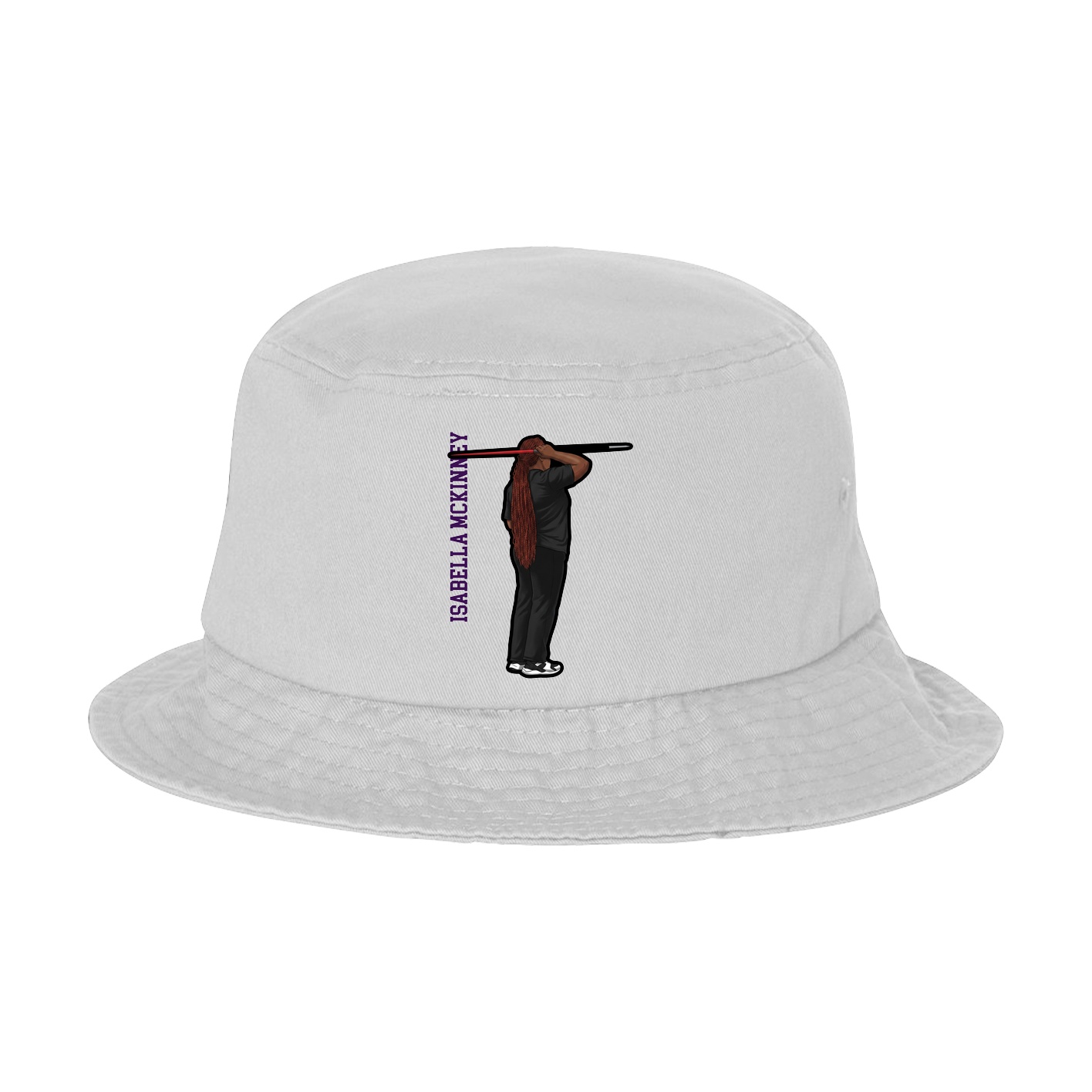 Bucket Cap — Name Vertical in White