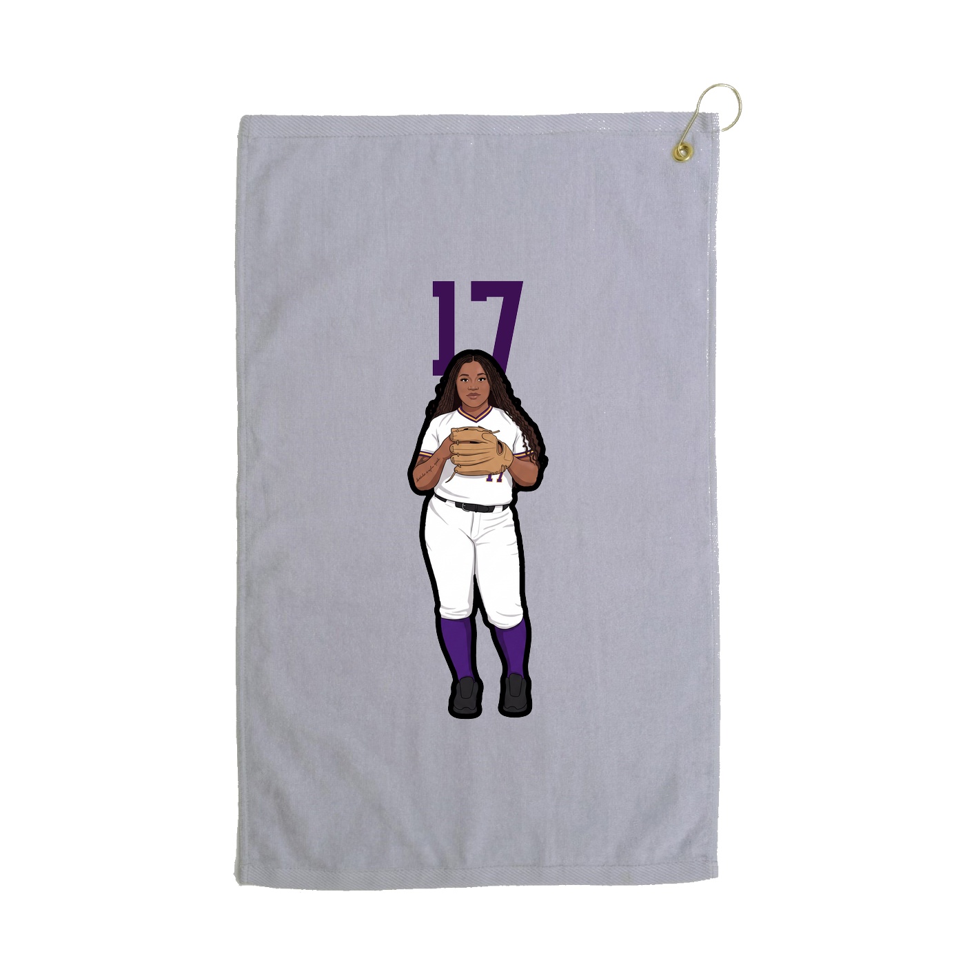 Golf Towel — Number Top in Grey