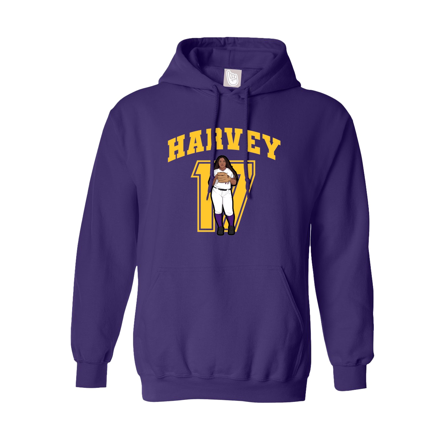 Hoodie — Number in Purple