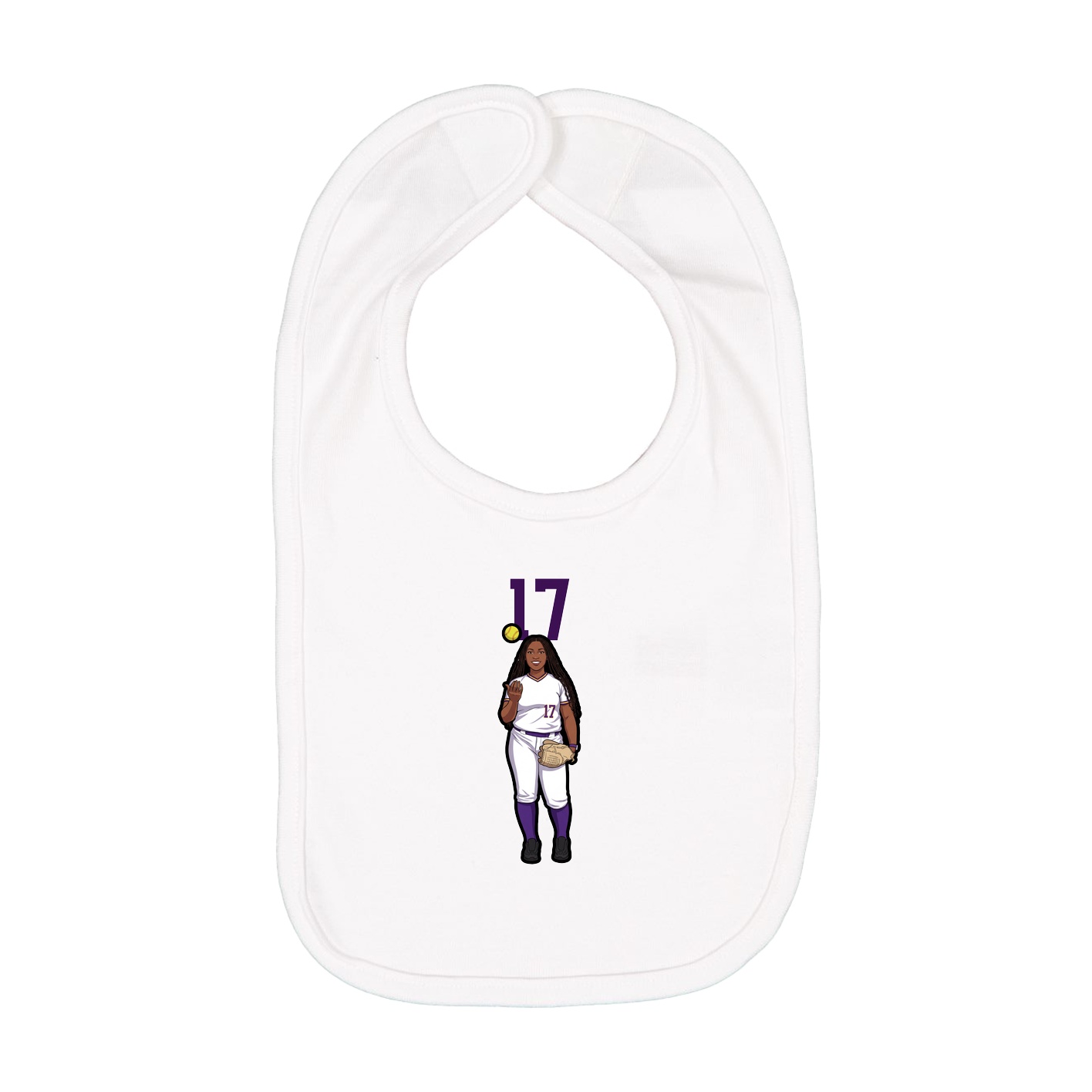 Infant Bib — Number Top in White