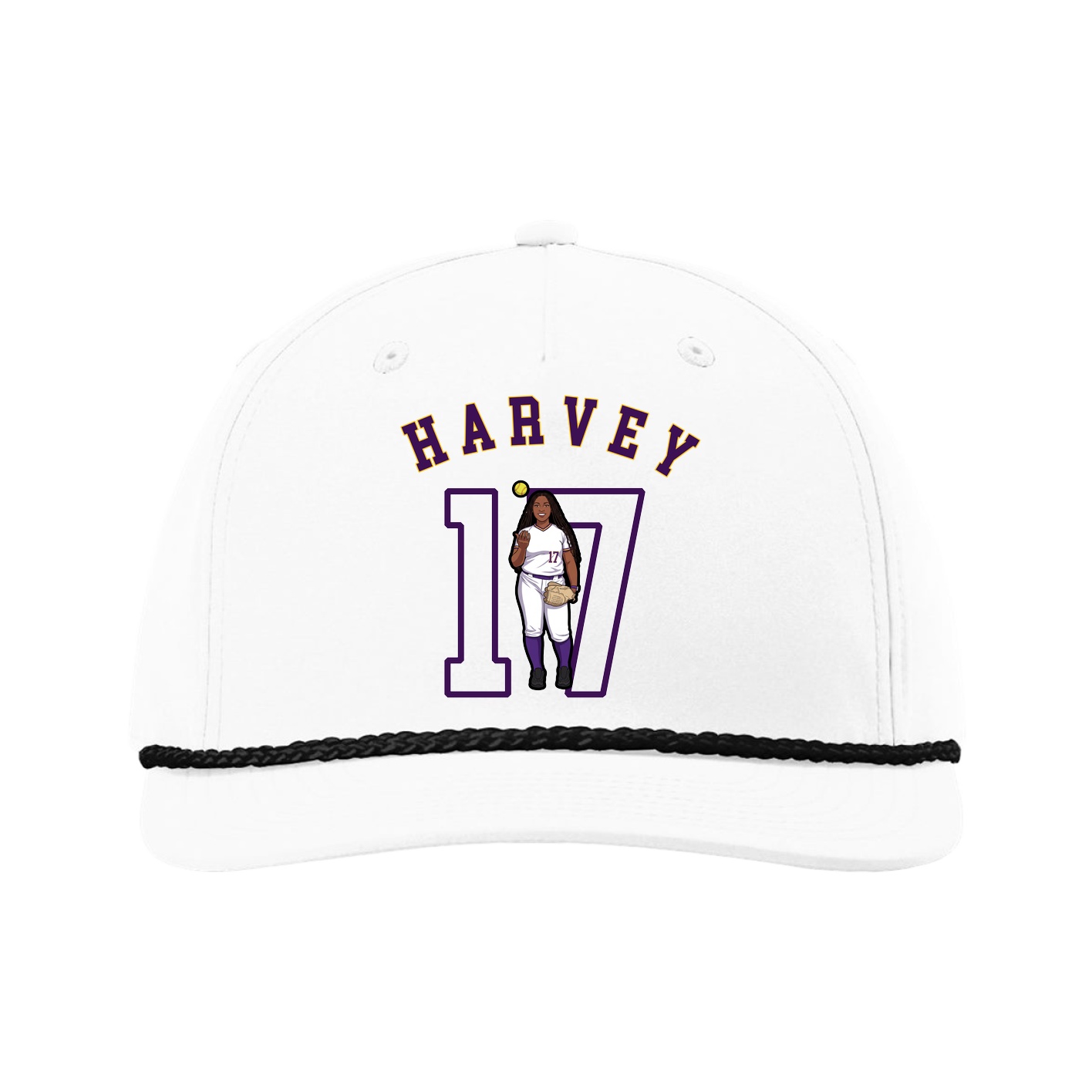 Five-Panel Classic Rope Cap — Shirsey Arch in White