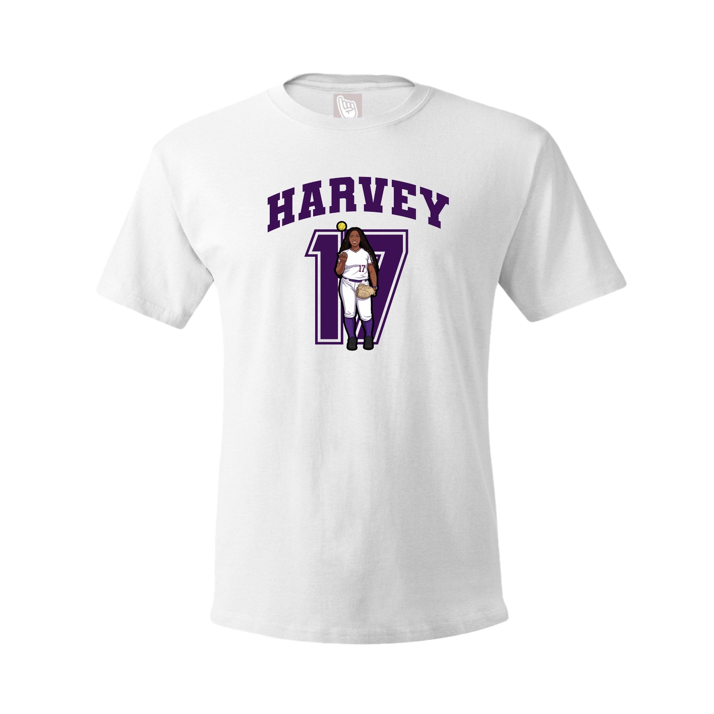Youth Tee — Number in White