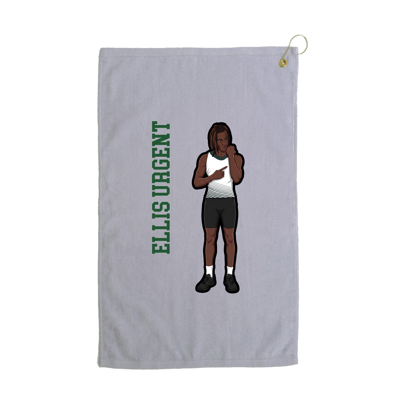 Golf Towel — Name Vertical in Grey