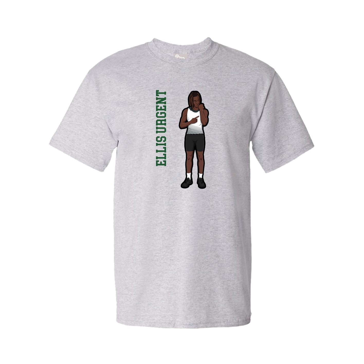 Tee — Name Vertical in Grey