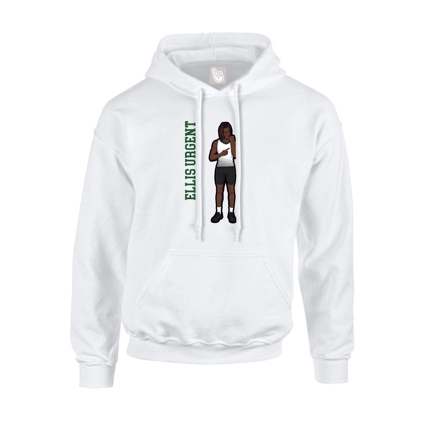 Hoodie — Name Vertical in White
