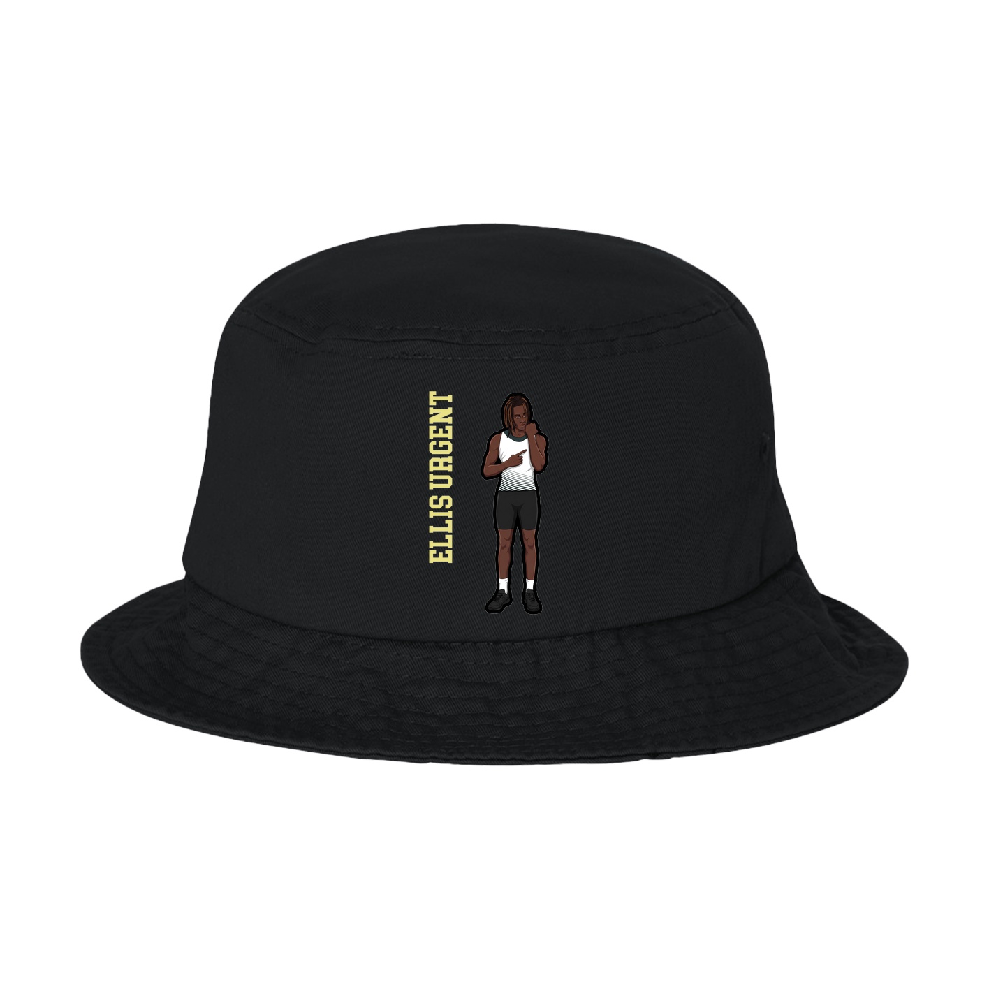 Bucket Cap — Name Vertical in Black