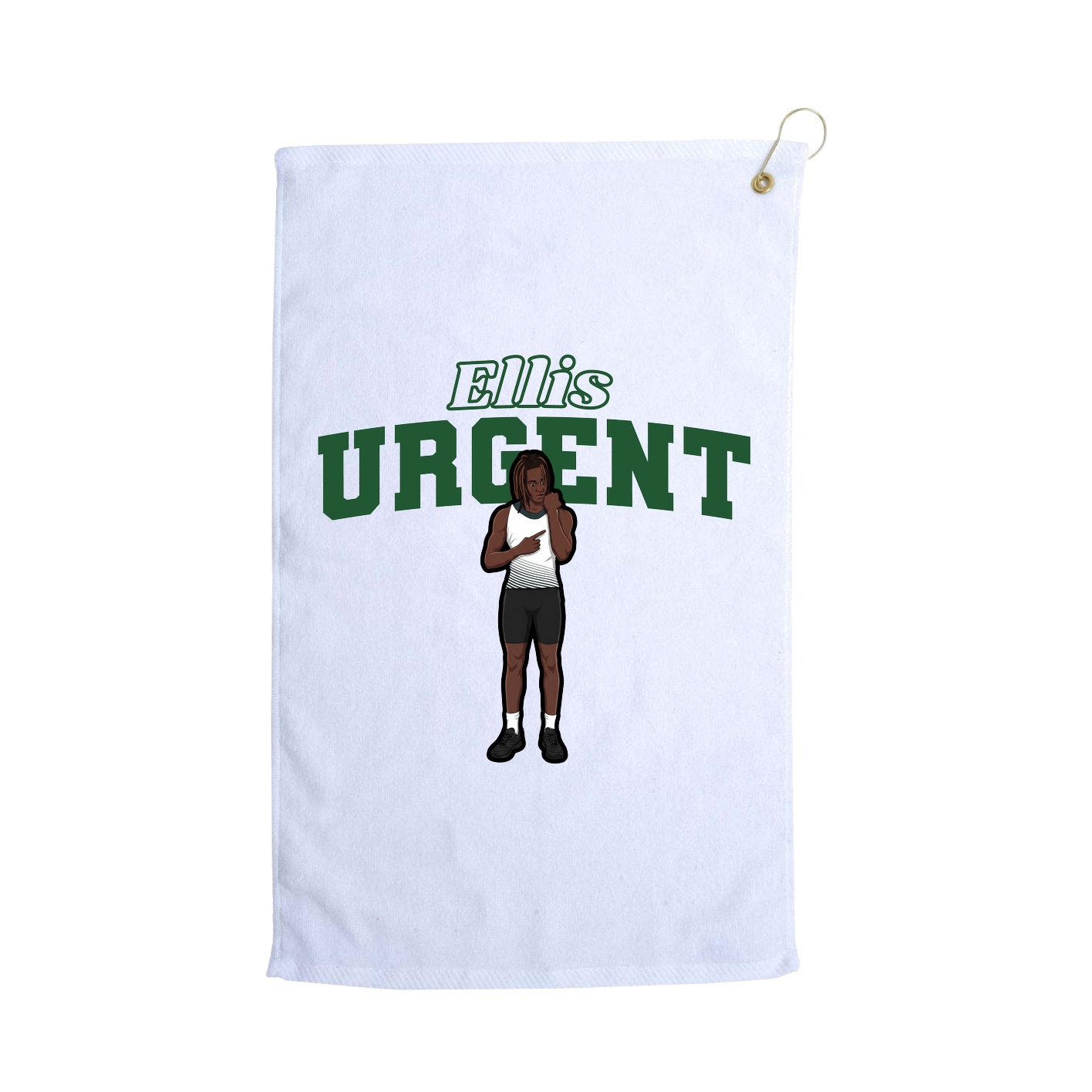 Golf Towel — Name Arch in White