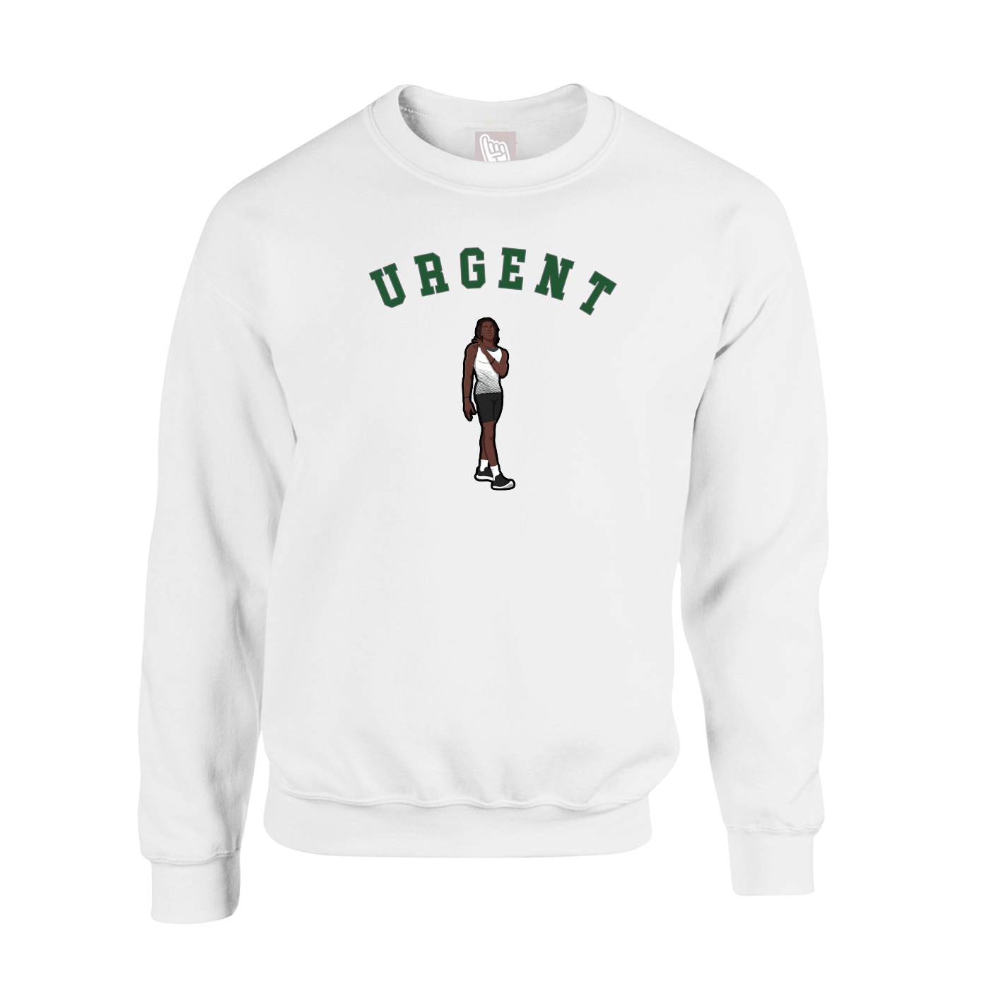 Fleece Crew — Shirsey Arch in White