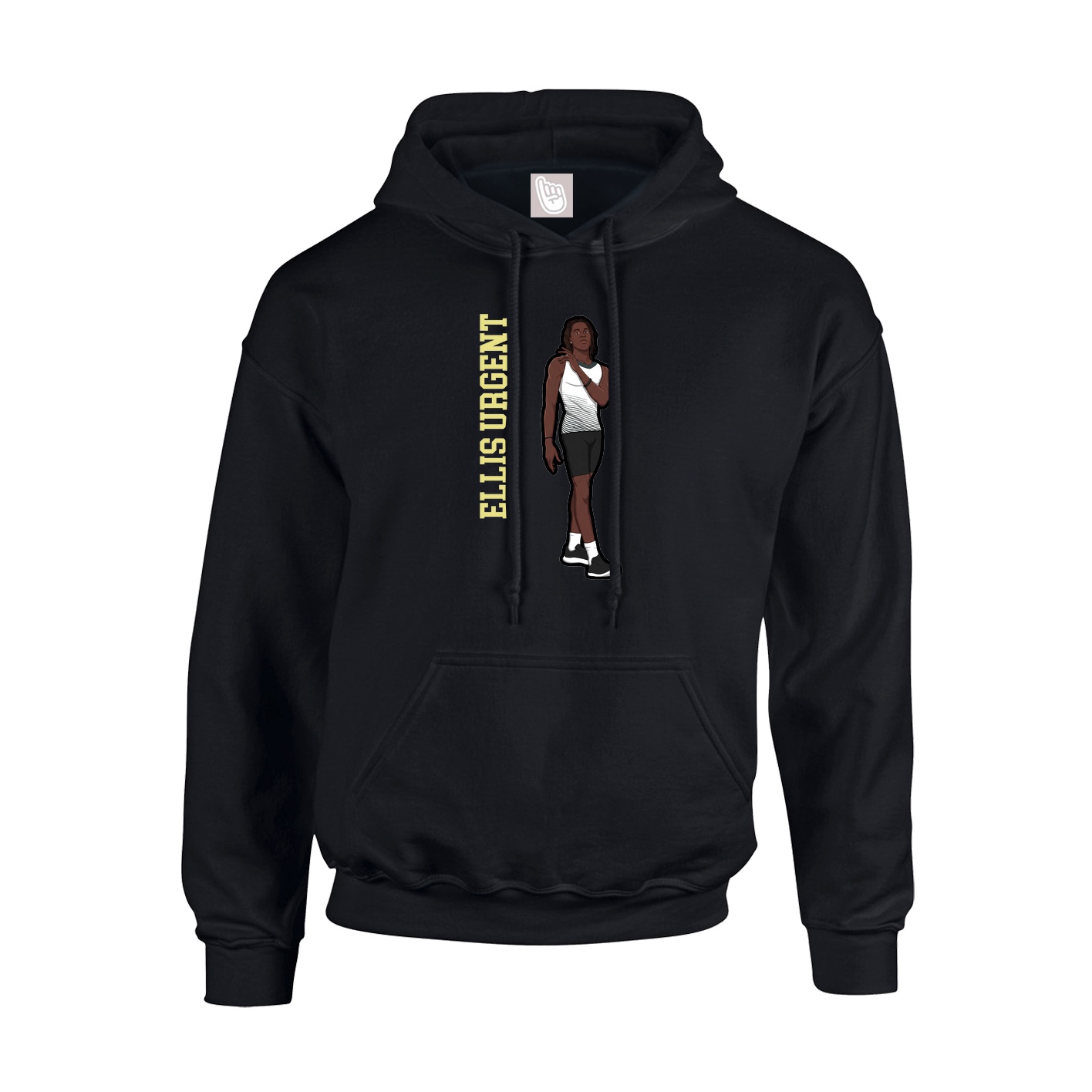 Youth Hoodie — Name Vertical in Black