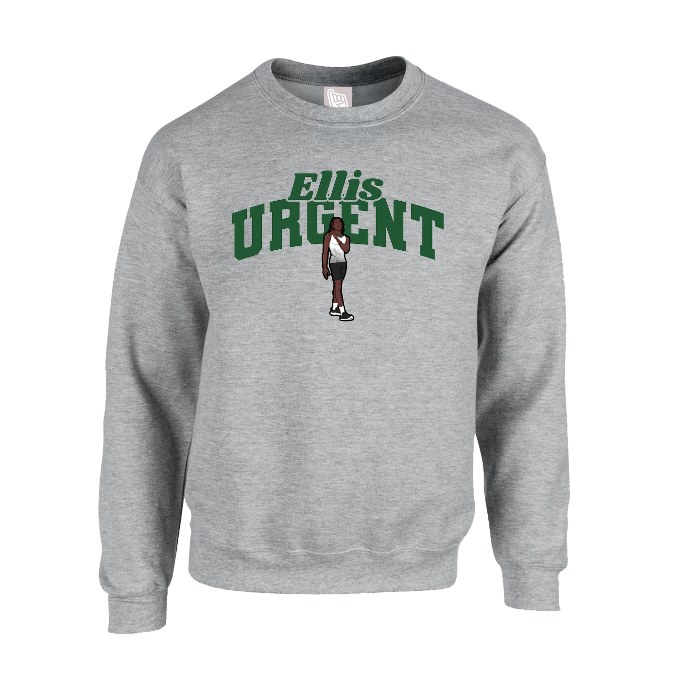 Fleece Crew — Signature Arch in Grey