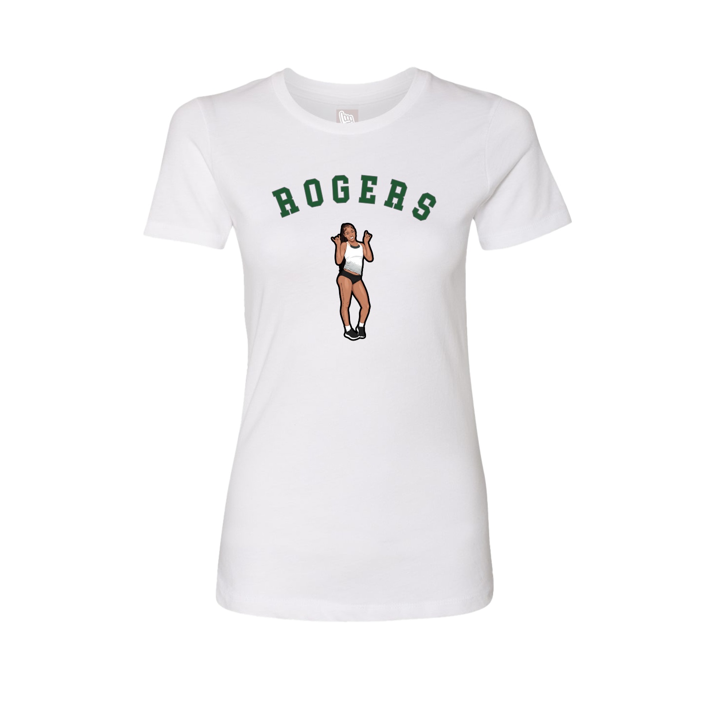 Fitted Women's Tee — Shirsey Arch in White
