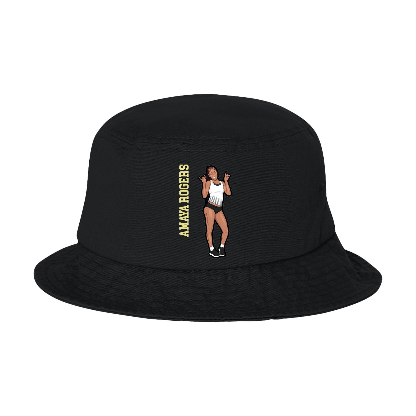 Bucket Cap — Name Vertical in Black