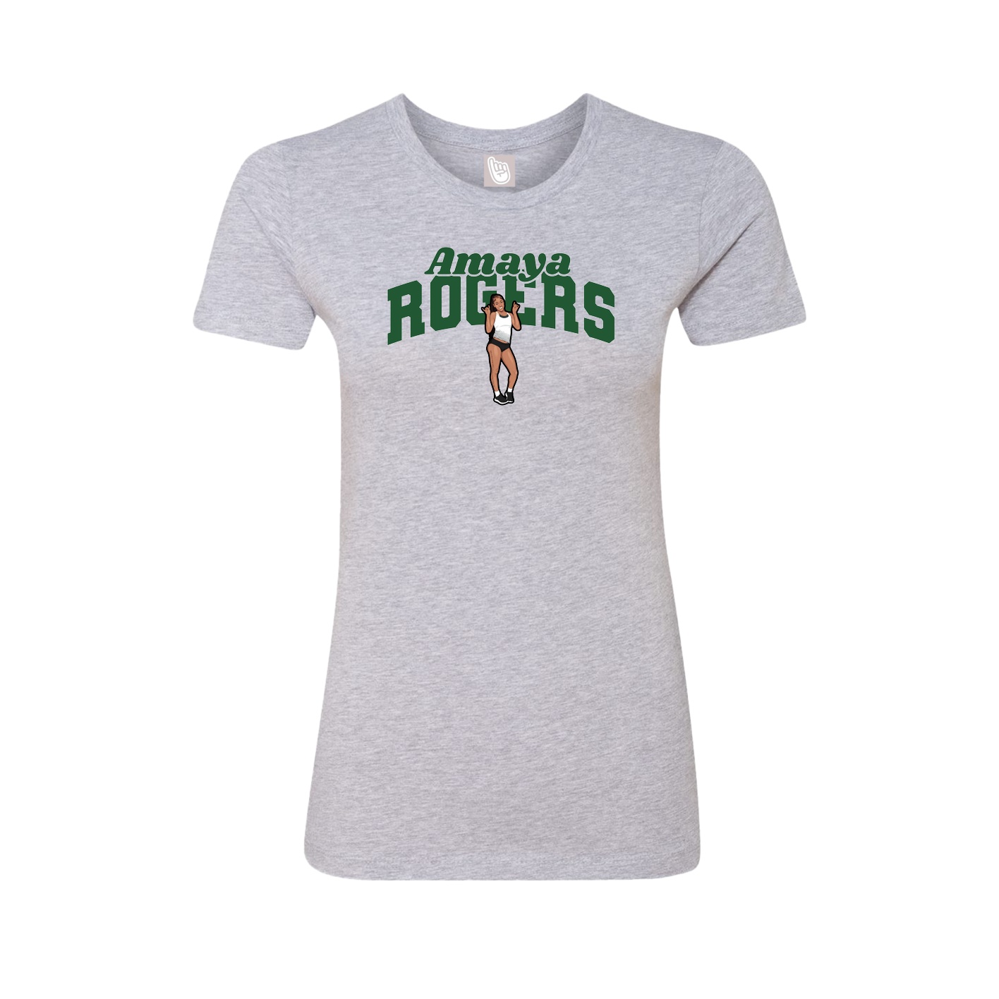 Fitted Women's Tee — Signature Arch in Grey